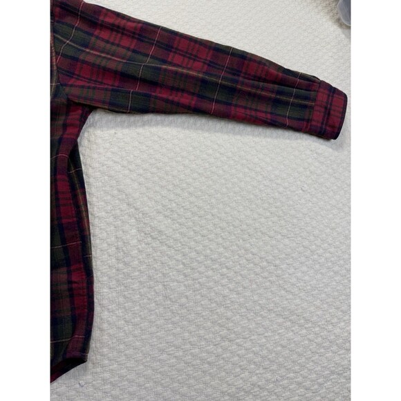 Pendleton Plaid Flannel Shirt Long Sleeve 100% Wool | Red and Green | Size Large - Picture 5 of 14